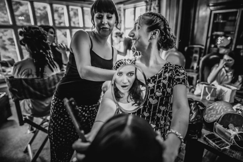 bridal prep image by Pete Farrell of Pixies in the cellar