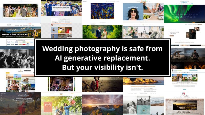 Wedding photography is safe from AI generative replacement. But your visibility isn't.